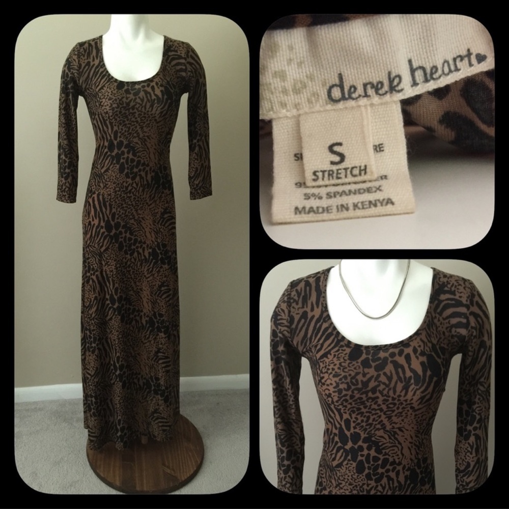 Derek Heart Animal Print Maxi Dress